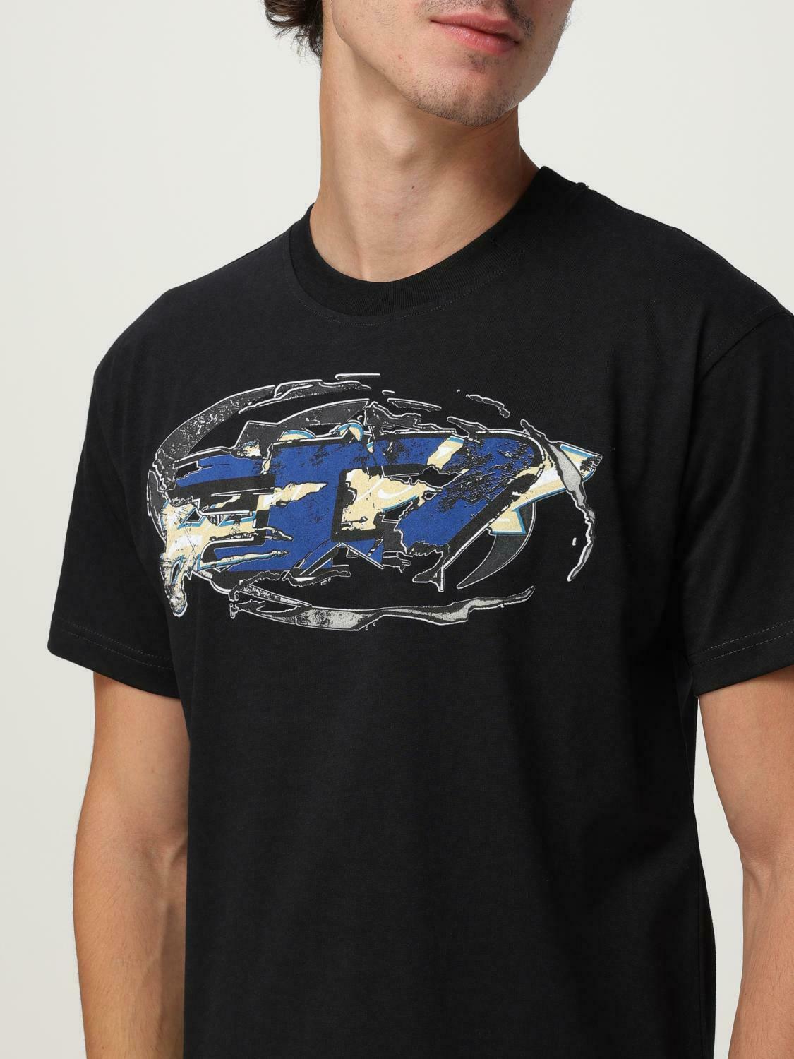 Graphic Print Cotton Jersey T-Shirt for Casual Style - Black / L EU