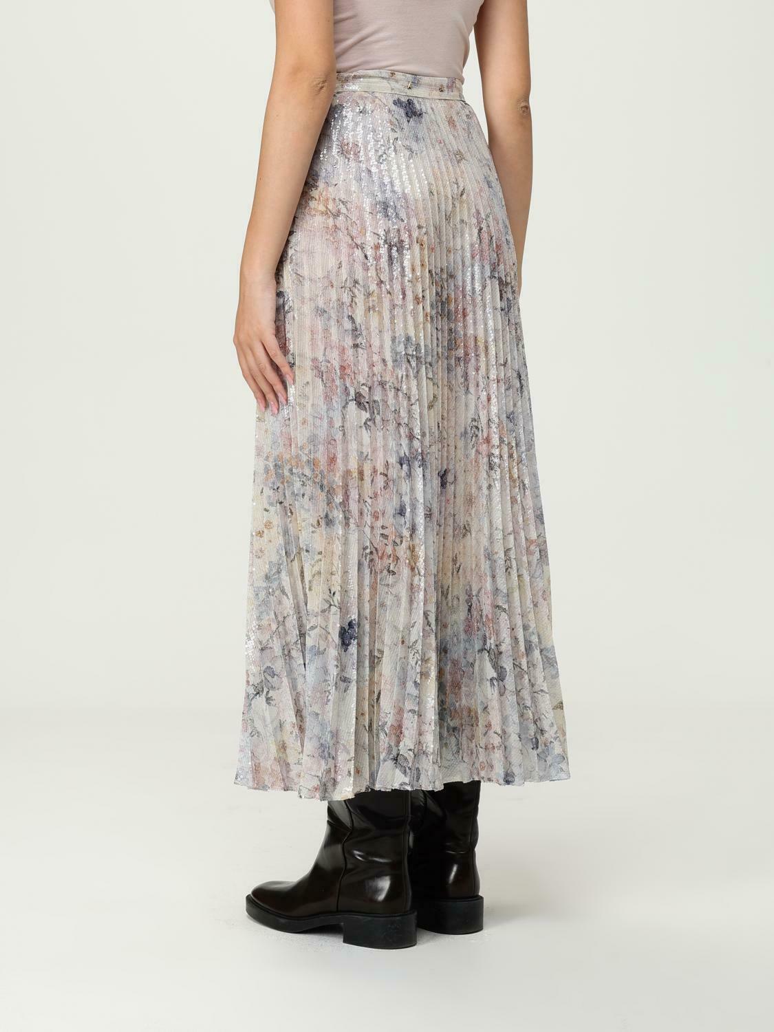 Floral Print Pleated Skirt - Pink / 38 IT