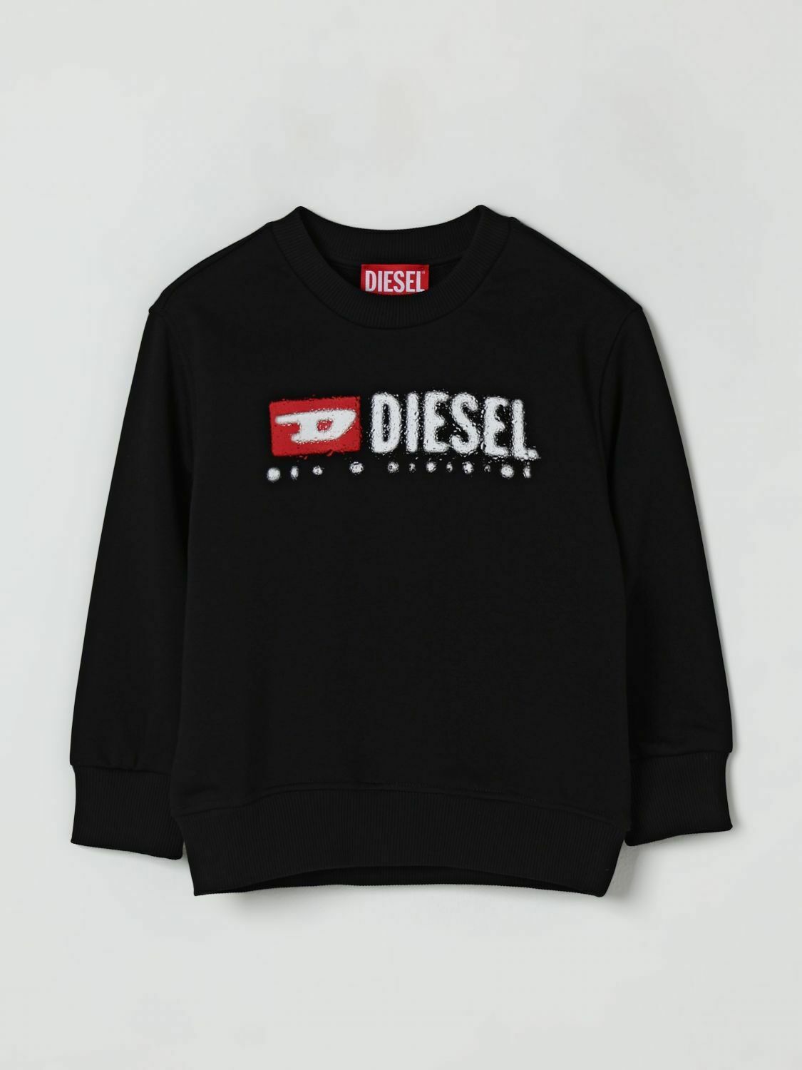 Crew Neck Sweatshirt with Long Sleeves and Graphic Print - Black / 14 EU