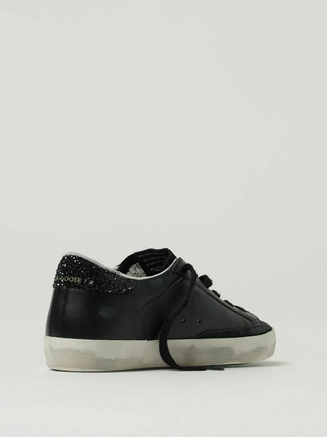Leather Upper Low Top Sneakers - Black / 35 EU