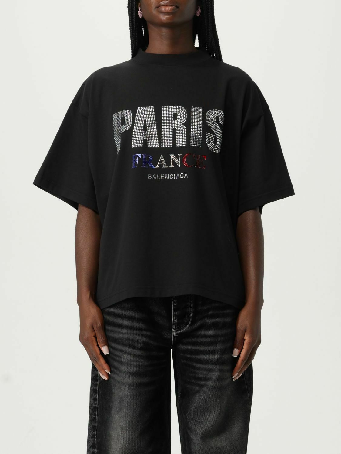 Paris France Graphic Short Sleeve Relaxed Fit T-Shirt - Black / 3 EU