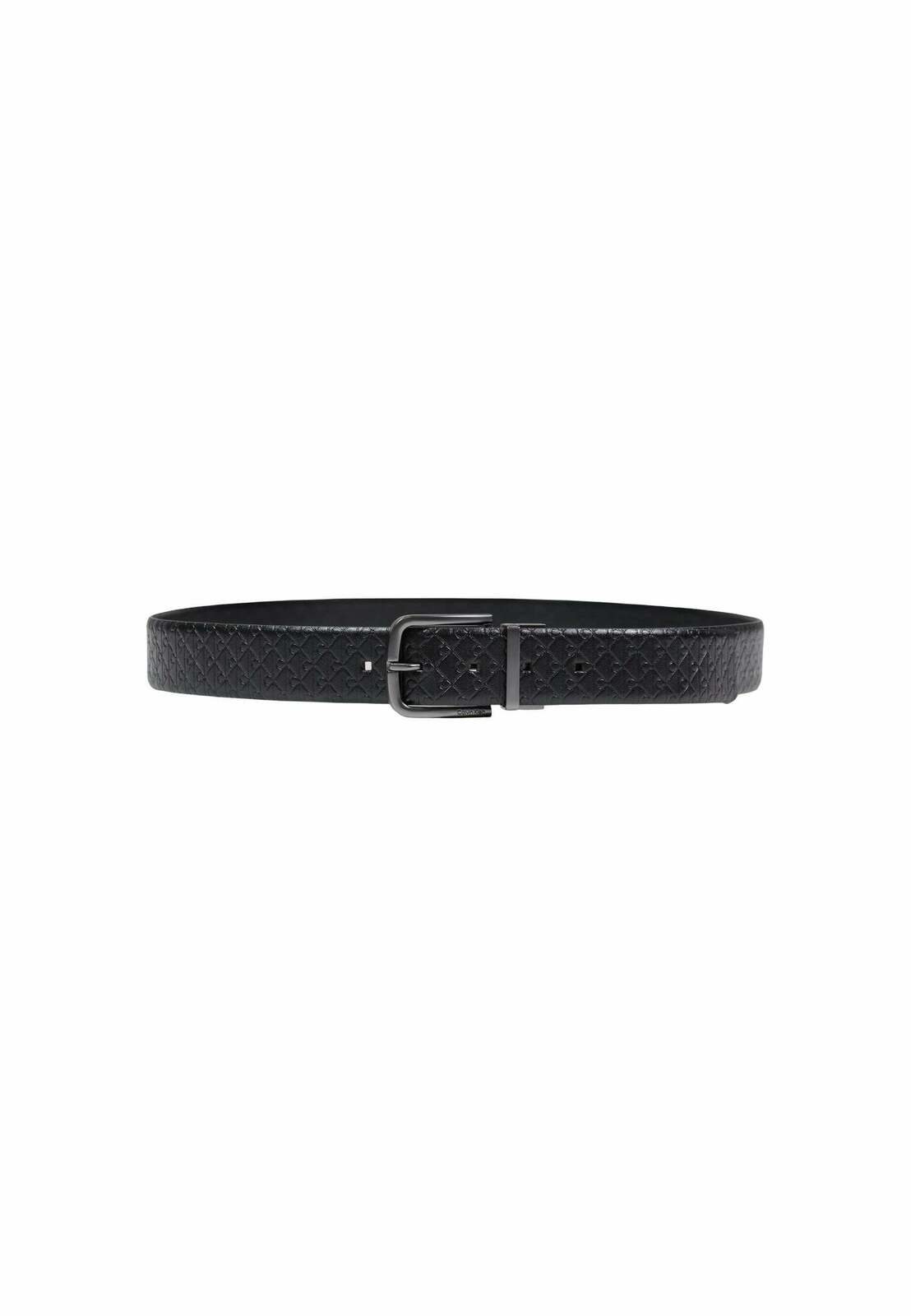 Leather Buckle Belt with 100% Leather Composition - black / 120 cm