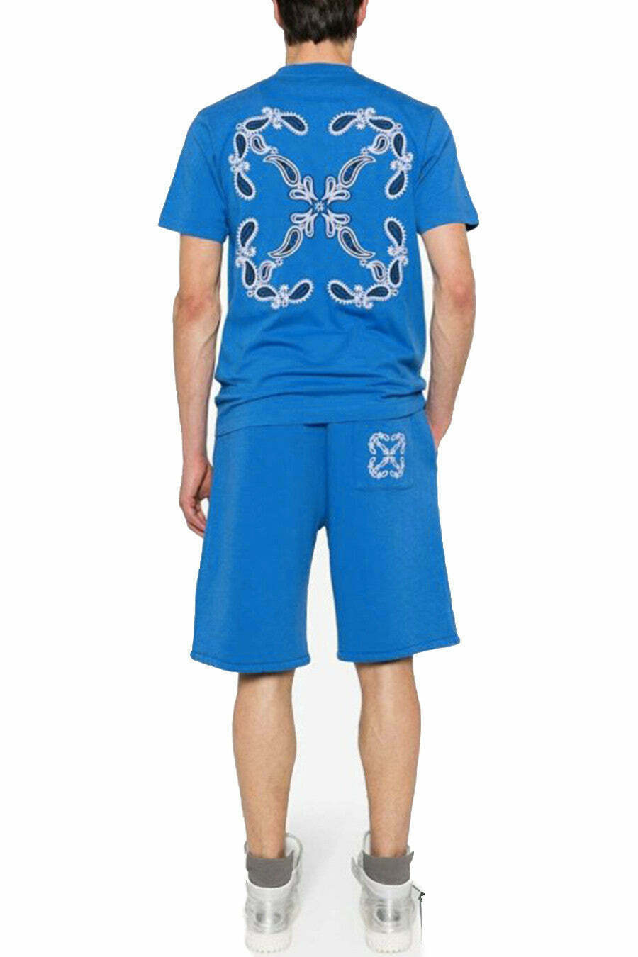 Plain Round Neck Short Sleeve Cotton T-shirt - light blue / L