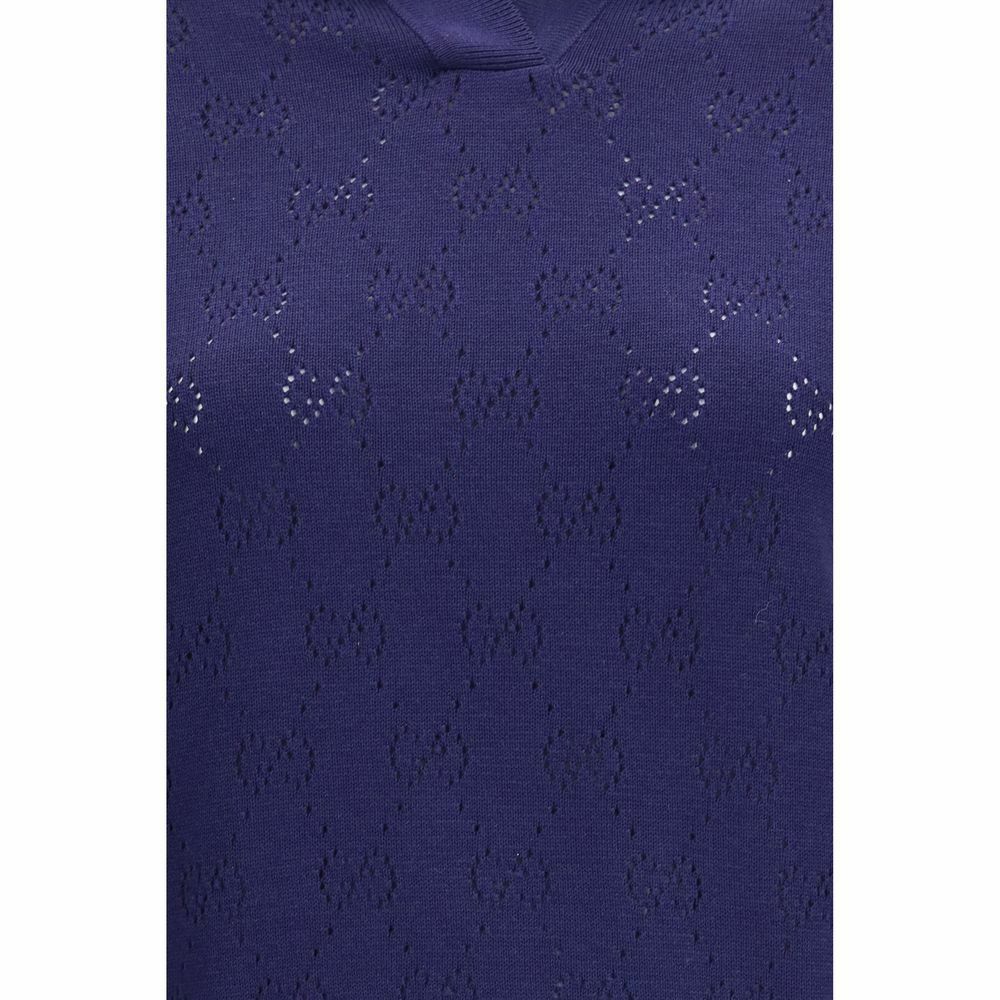 Gucci Jacquard Knit Polo Shirt - Blue / S