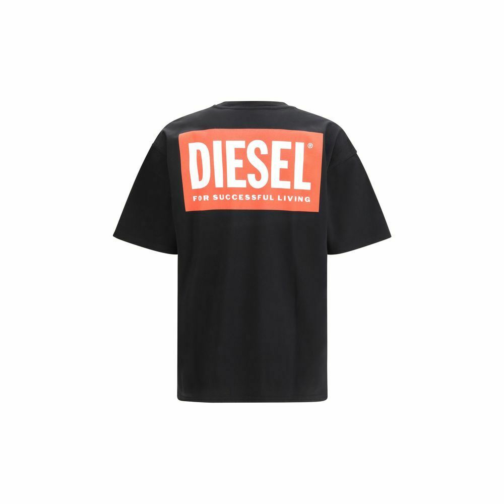 Diesel Men's Crew Neck T-Shirt with Graphic Logo - Black / XL