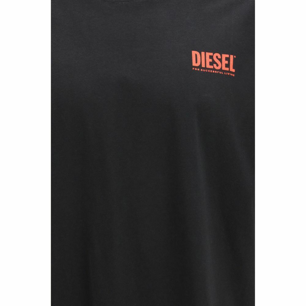 Diesel Men's Crew Neck T-Shirt with Graphic Logo - Black / L
