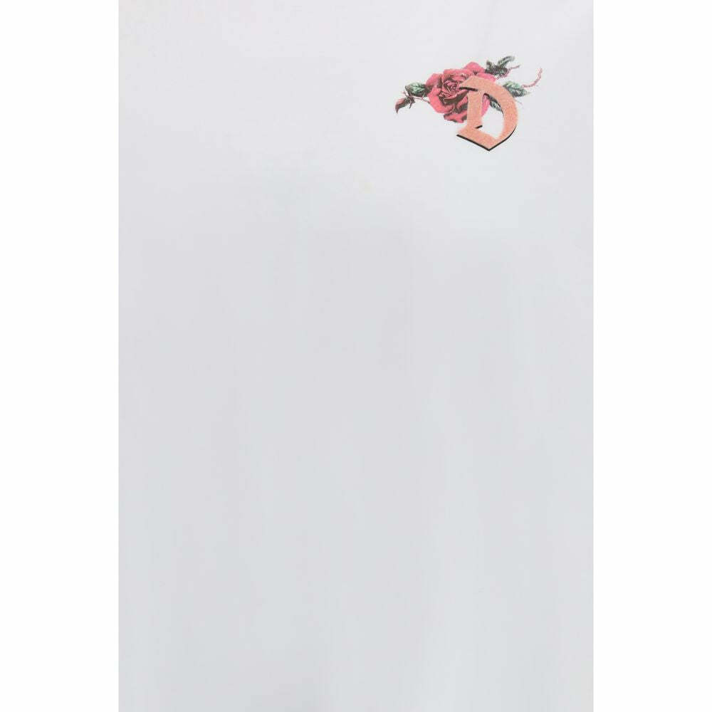 Diesel Men's Graphic T-Shirt with Rose and Flame Print - White / XL