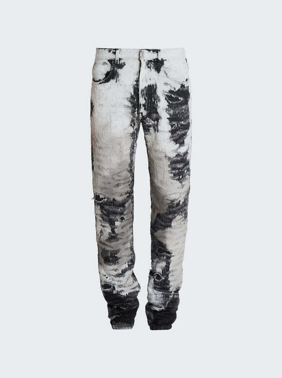 Givenchy Distressed Graphic Print Jeans - Bicolor / W30