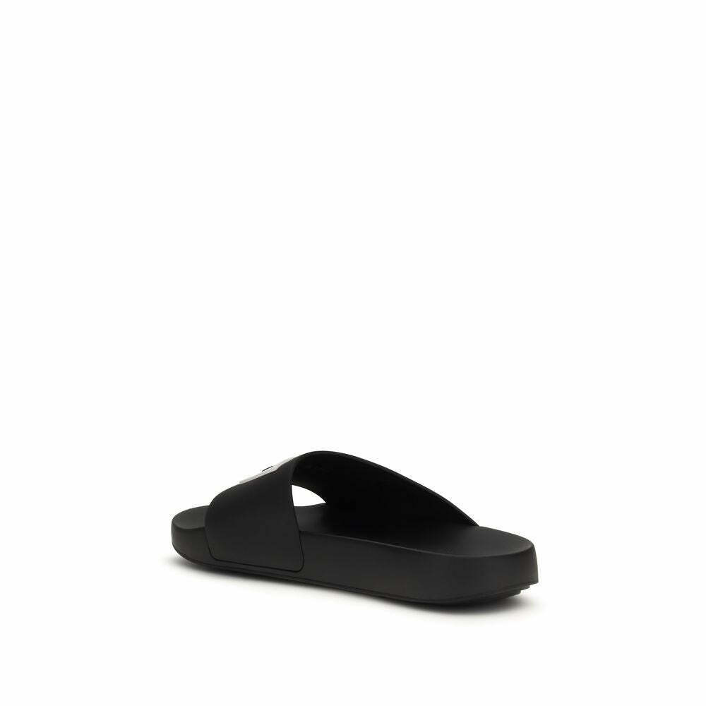 Rubber Slide Sandals - Black / EU37/US7