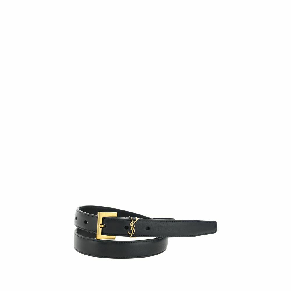 Saint Laurent YSL Monogram Belt - Black / 85 cm / 34 Inches