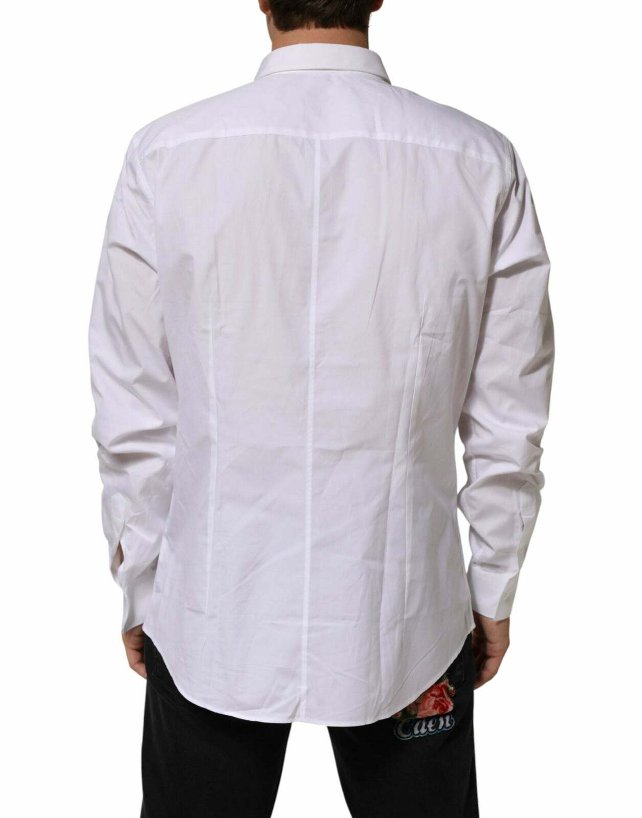 Cotton Collared Long Sleeve Dress Shirt - White / IT44 | 3XL