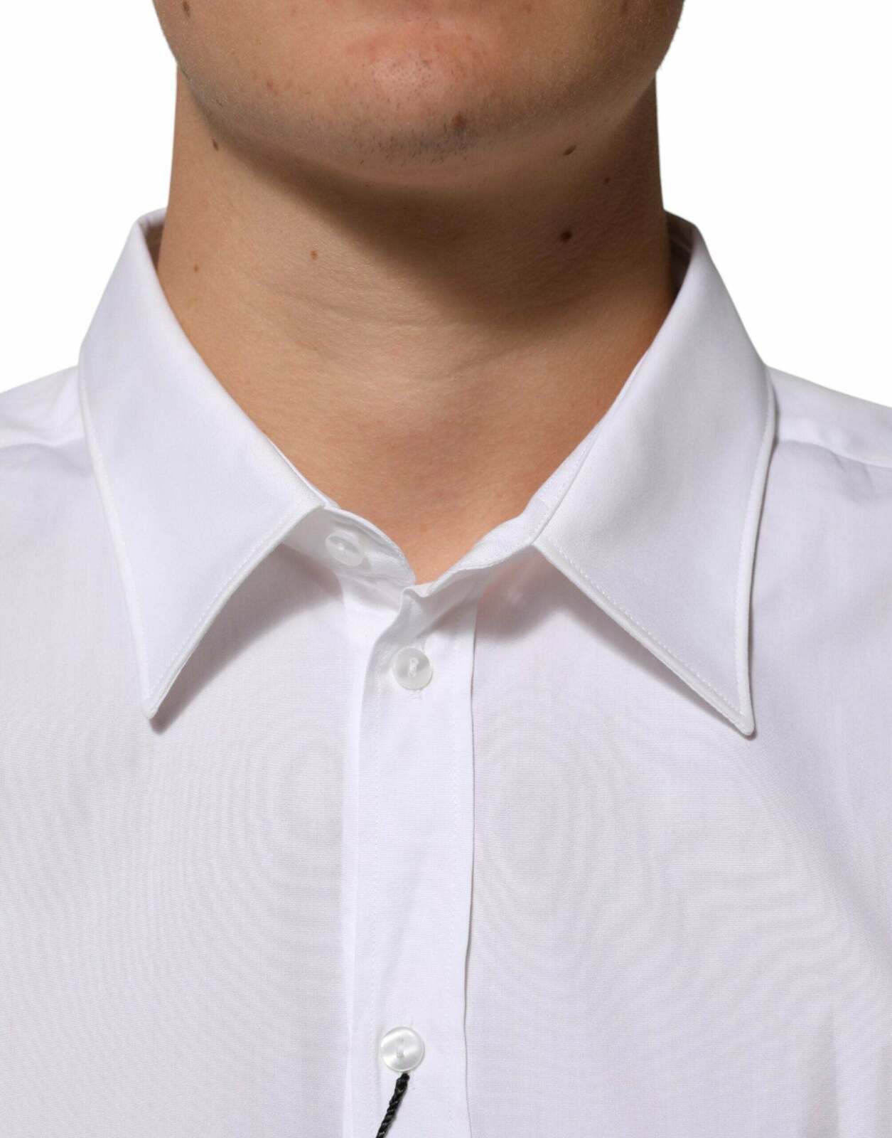 Cotton Collared Long Sleeve Dress Shirt - White / IT44 | 3XL