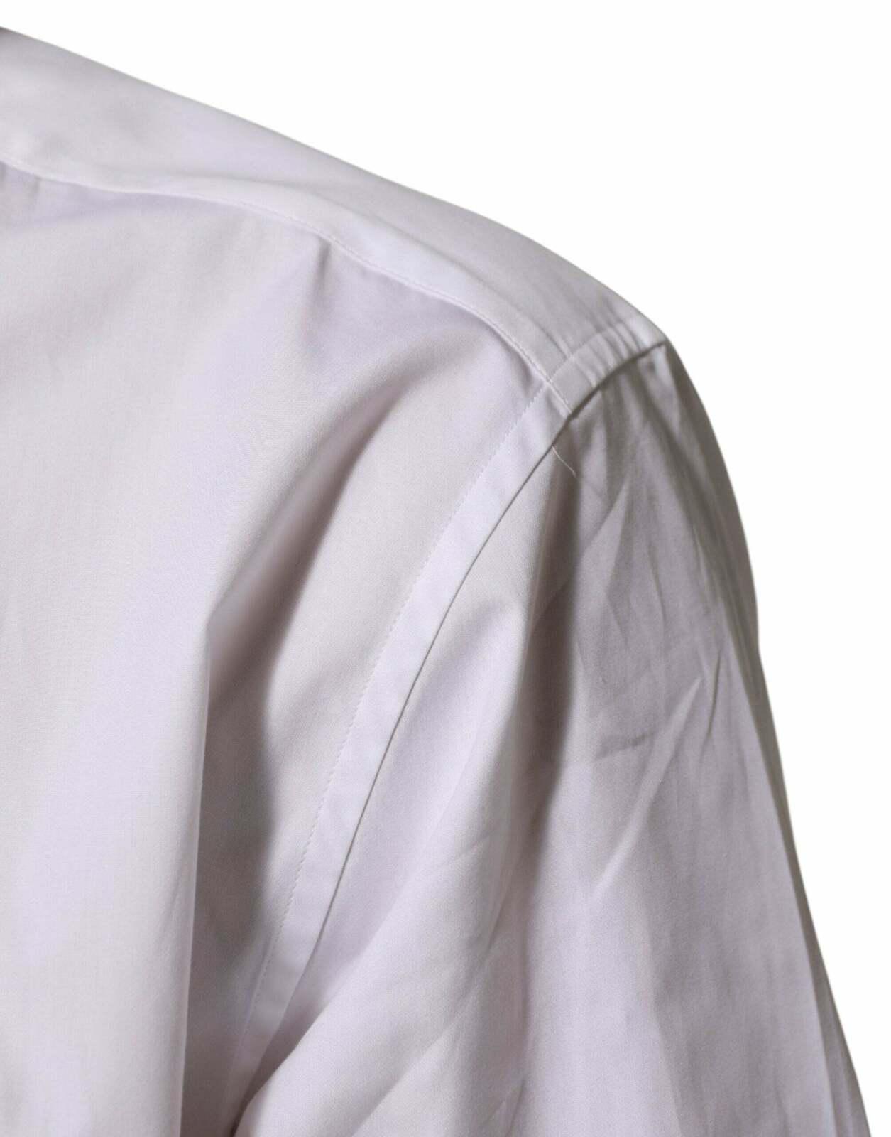 Cotton Collared Long Sleeve Dress Shirt - White / IT44 | 3XL