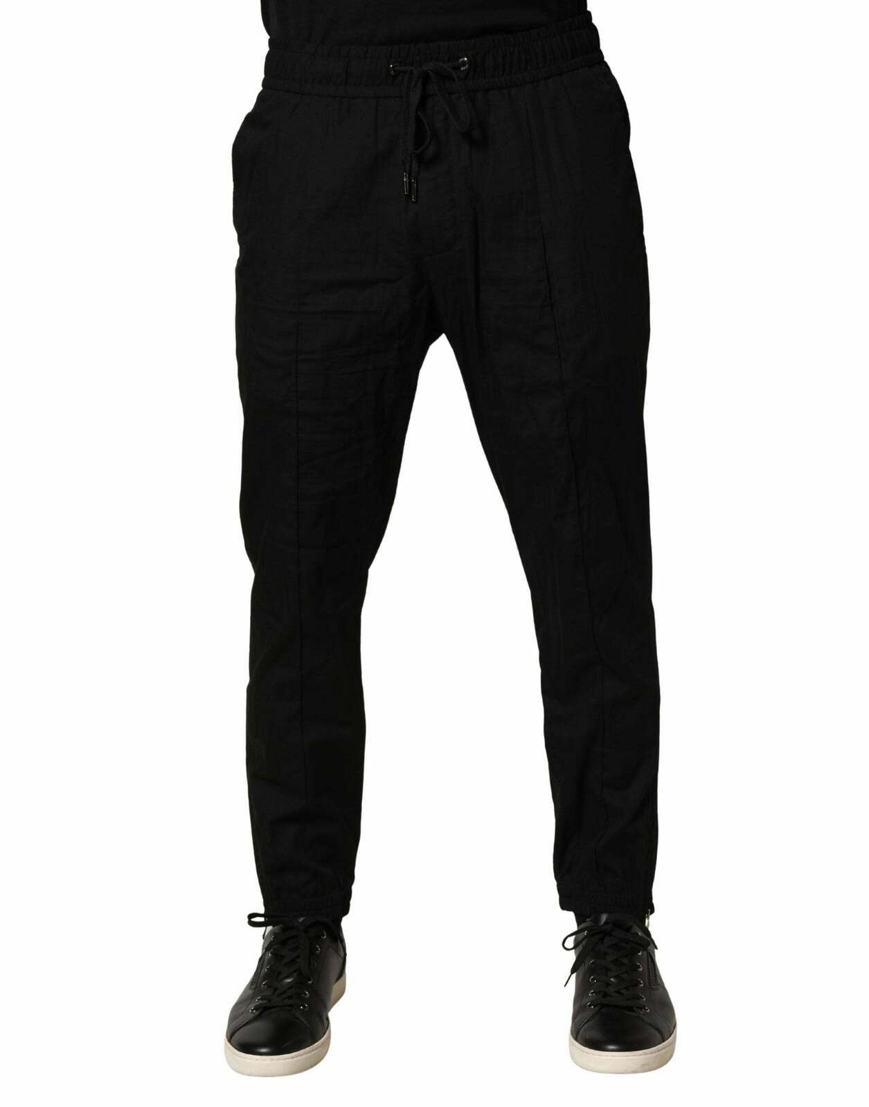 Dolce & Gabbana Drawstring Waist Trousers - Black / IT48 | M