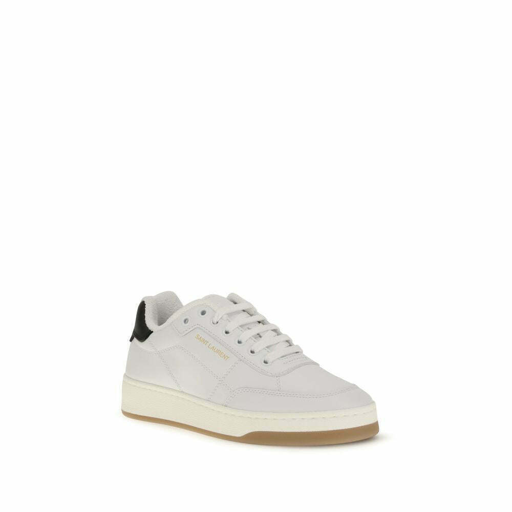 High-Top Leather Sneakers with Perforated Panels - White / EU36/US6
