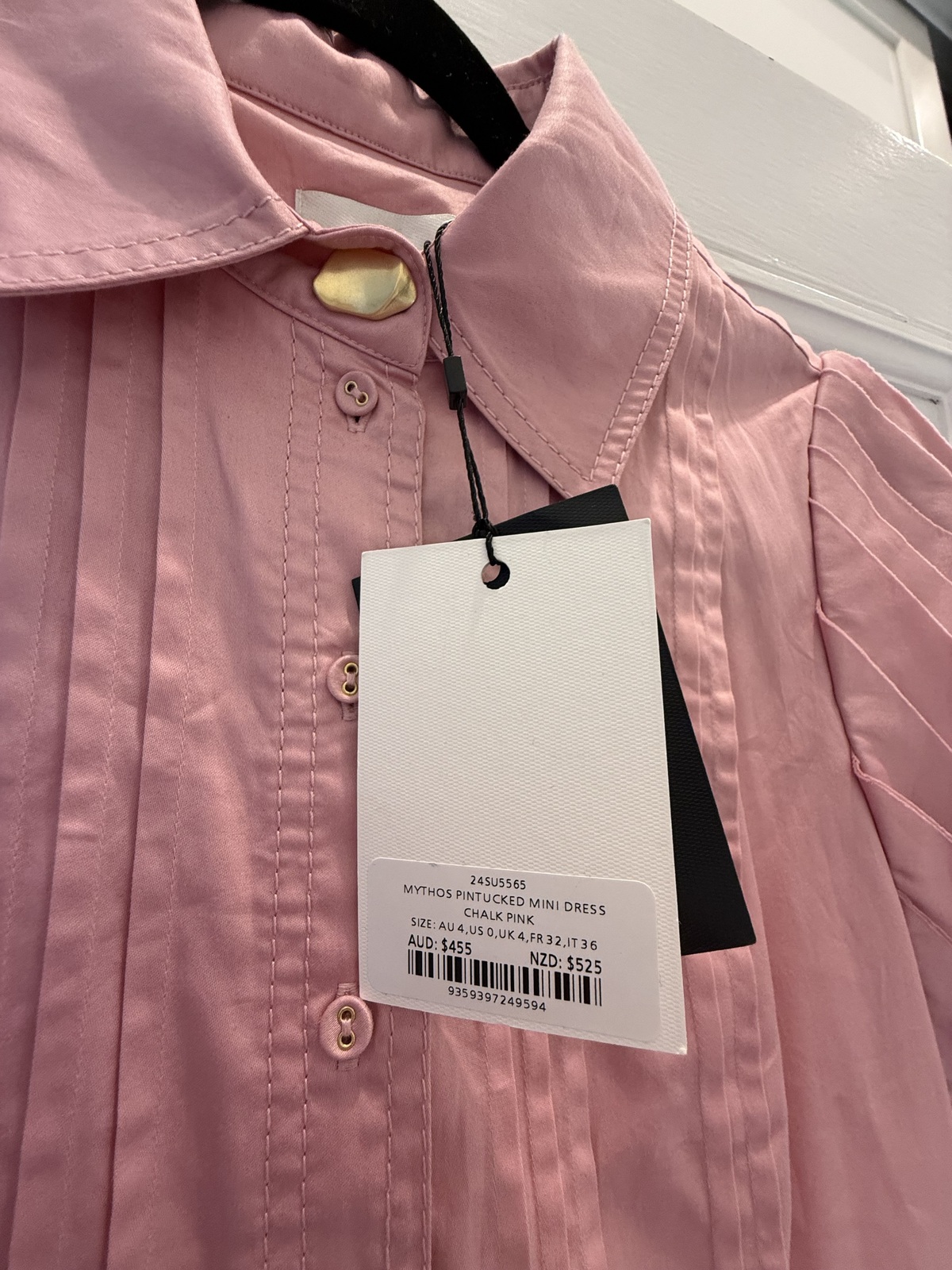 Mythos Pintucked Mini Dress