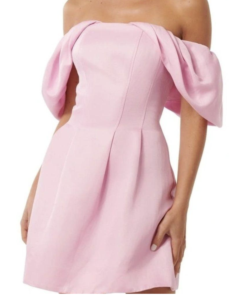 Jacquie off shoulder mini dress pink