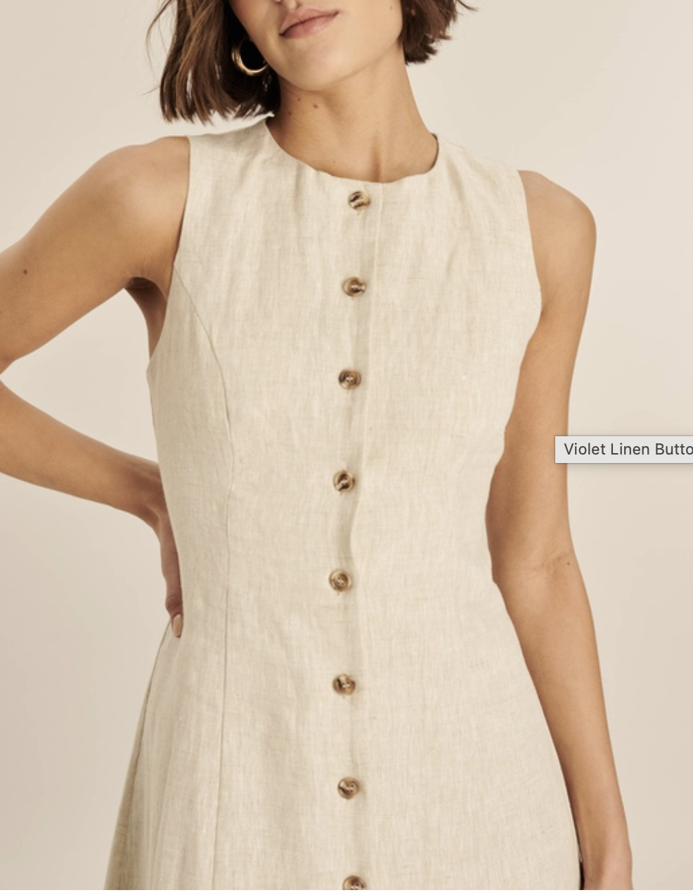 Violet Linen Button Down Midi Dress