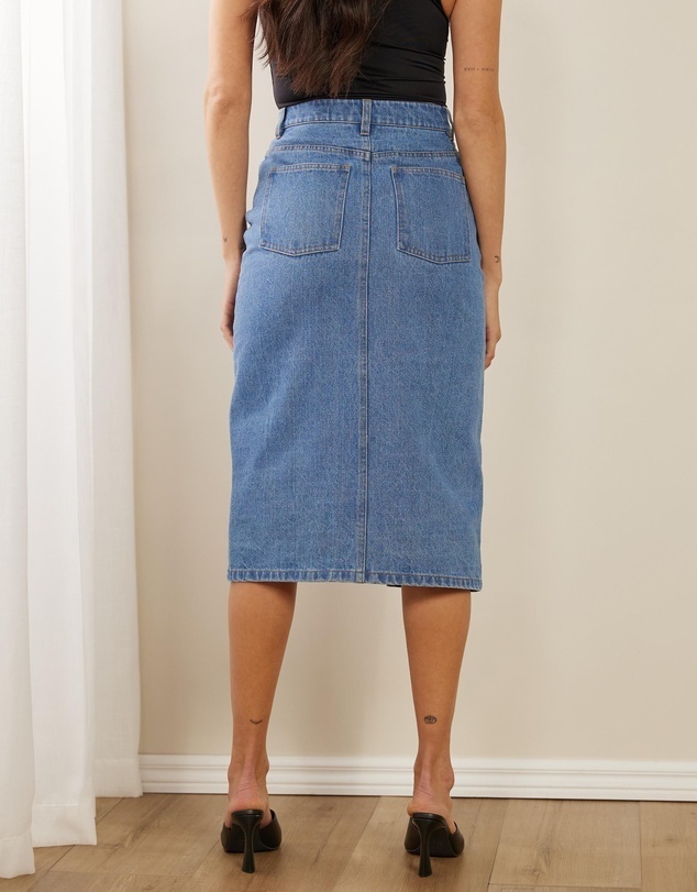 Midi Denim Skirt