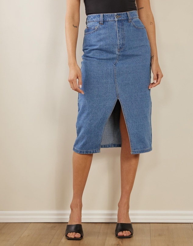 Midi Denim Skirt