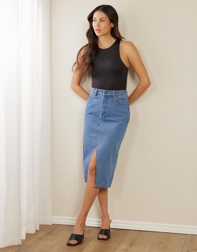 Midi Denim Skirt