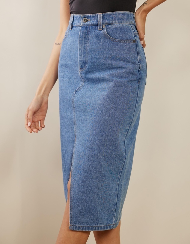 Midi Denim Skirt