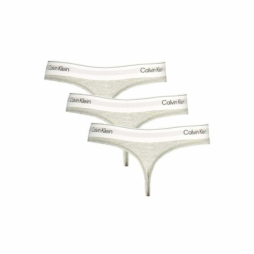 Cotton Thong with Minimalist Design - Gray / XS