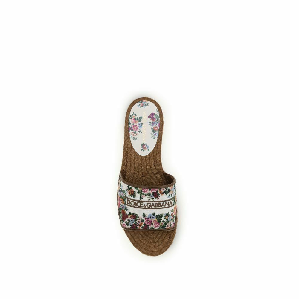 Dolce & Gabbana Floral Print Espadrille Slides - Multicolor / EU36/US6