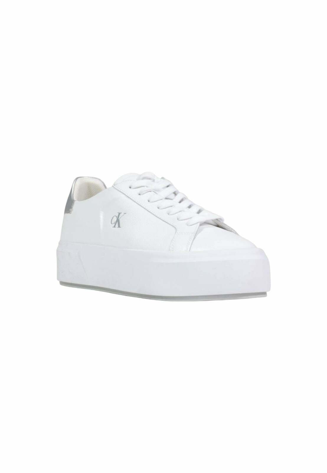 Leather Lace-Up Sneakers with Rubber Sole - white / 37 EU