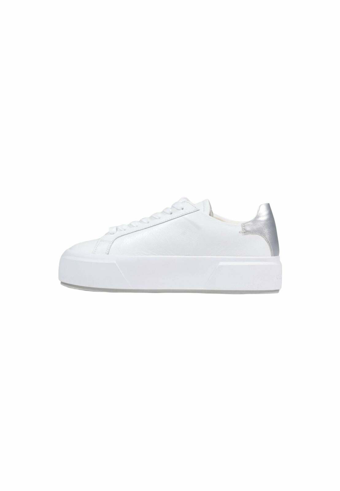 Leather Lace-Up Sneakers with Rubber Sole - white / 37 EU