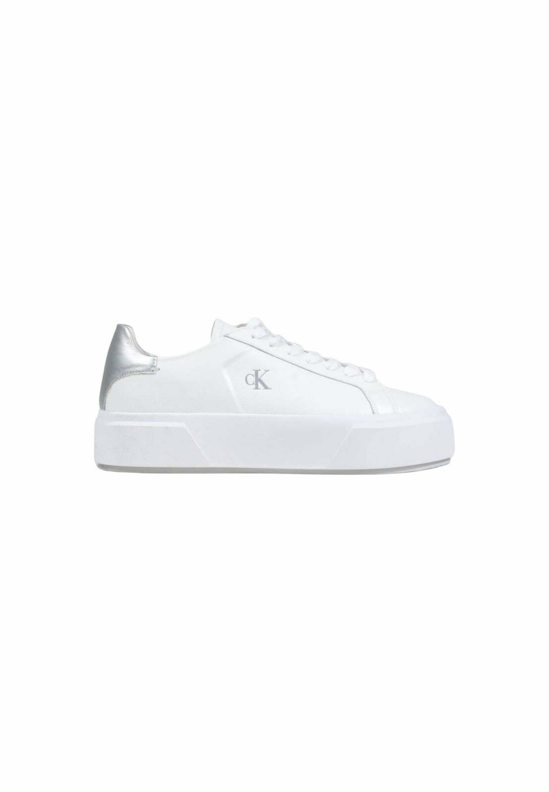 Leather Lace-Up Sneakers with Rubber Sole - white / 37 EU