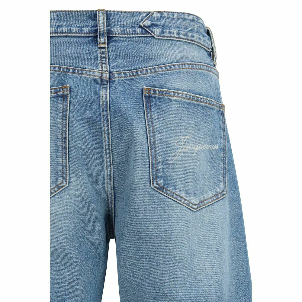 Jacquemus Le Garconne Wide Leg Denim Jeans - Blue / W32