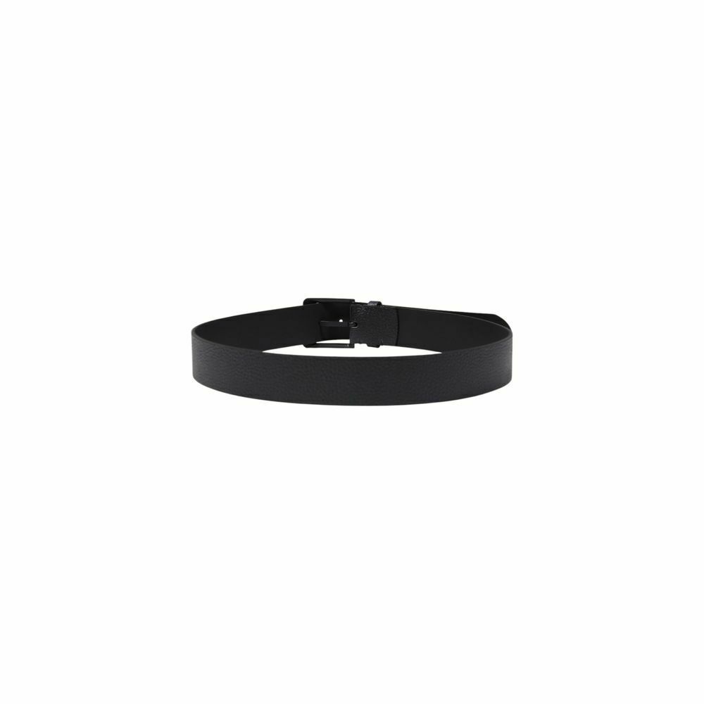 Calvin Klein Men's Textured Leather Belt with Matte Buckle - Black / 95 cm / 38 Inches