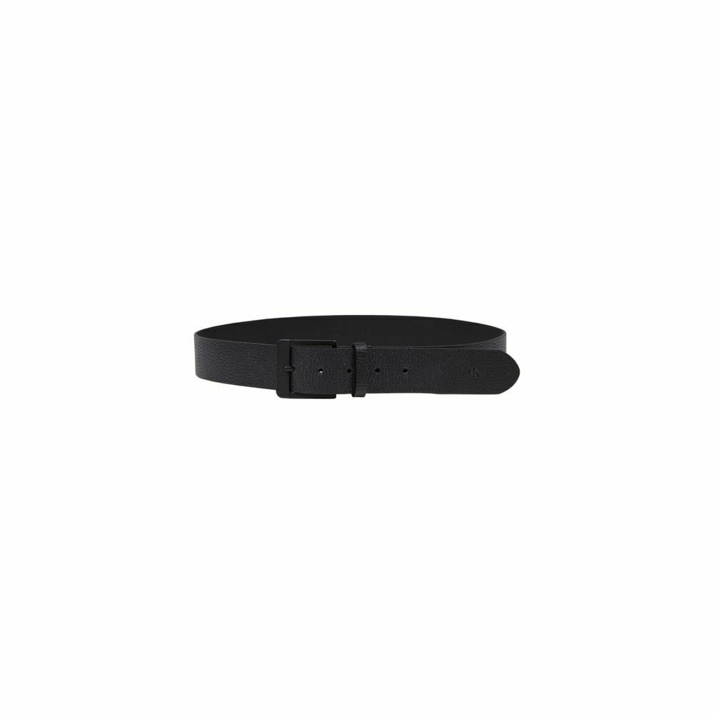 Calvin Klein Men's Textured Leather Belt with Matte Buckle - Black / 95 cm / 38 Inches