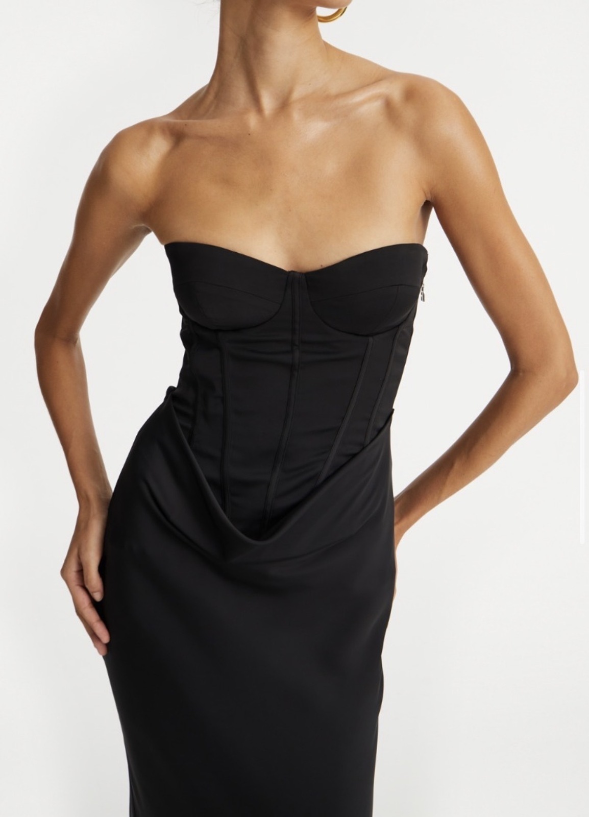 - Satin Corset Maxi Dress