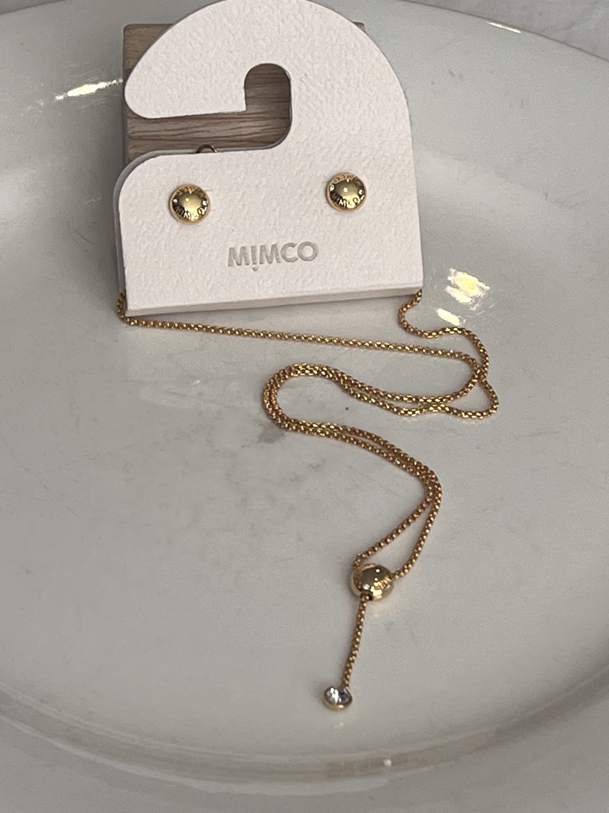 SET IN 18K GOLD PLATING WITH CLEAR CRYSTALS - RRP $ 129.95