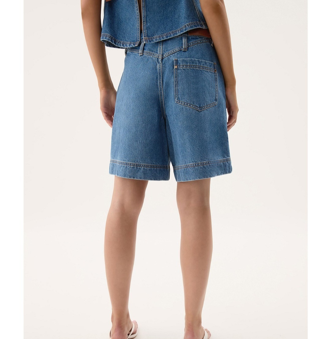 STUDIO  Flynn Longline Denim Short  Colour: BAY BLUE        