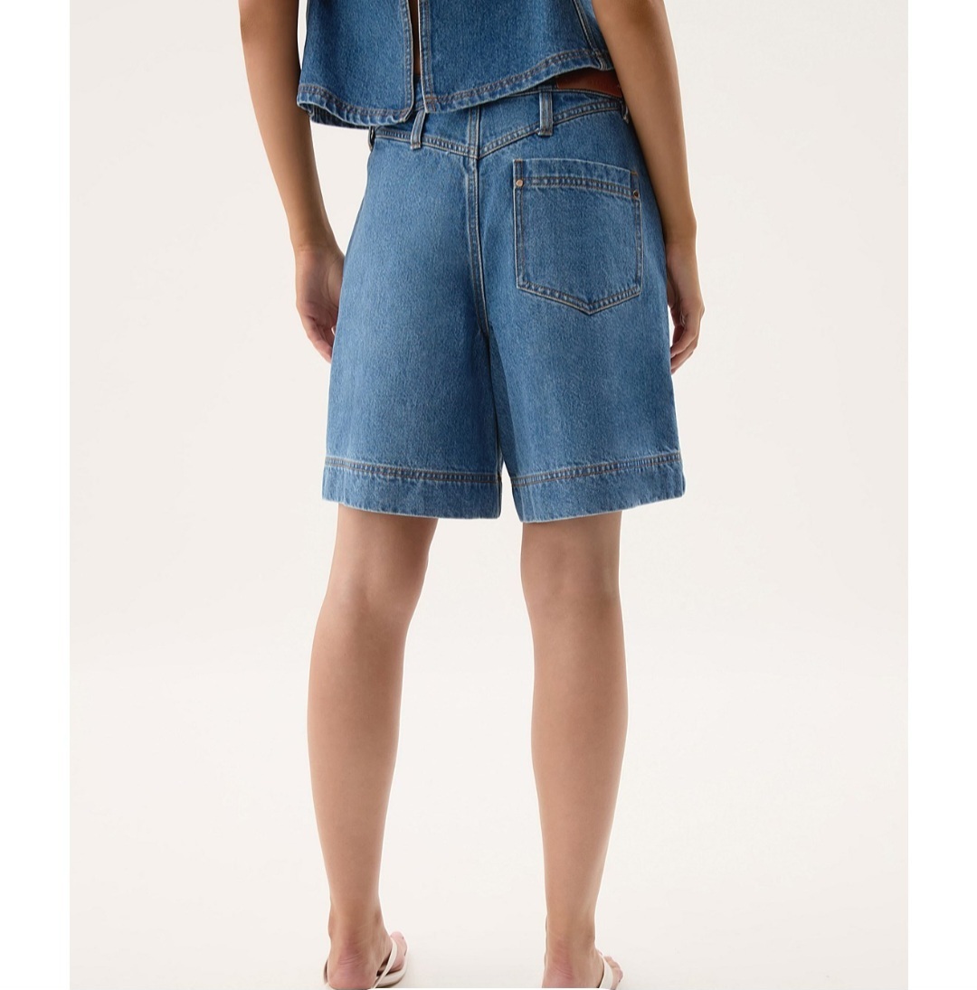 STUDIO  Flynn Longline Denim Short  Colour: BAY BLUE        