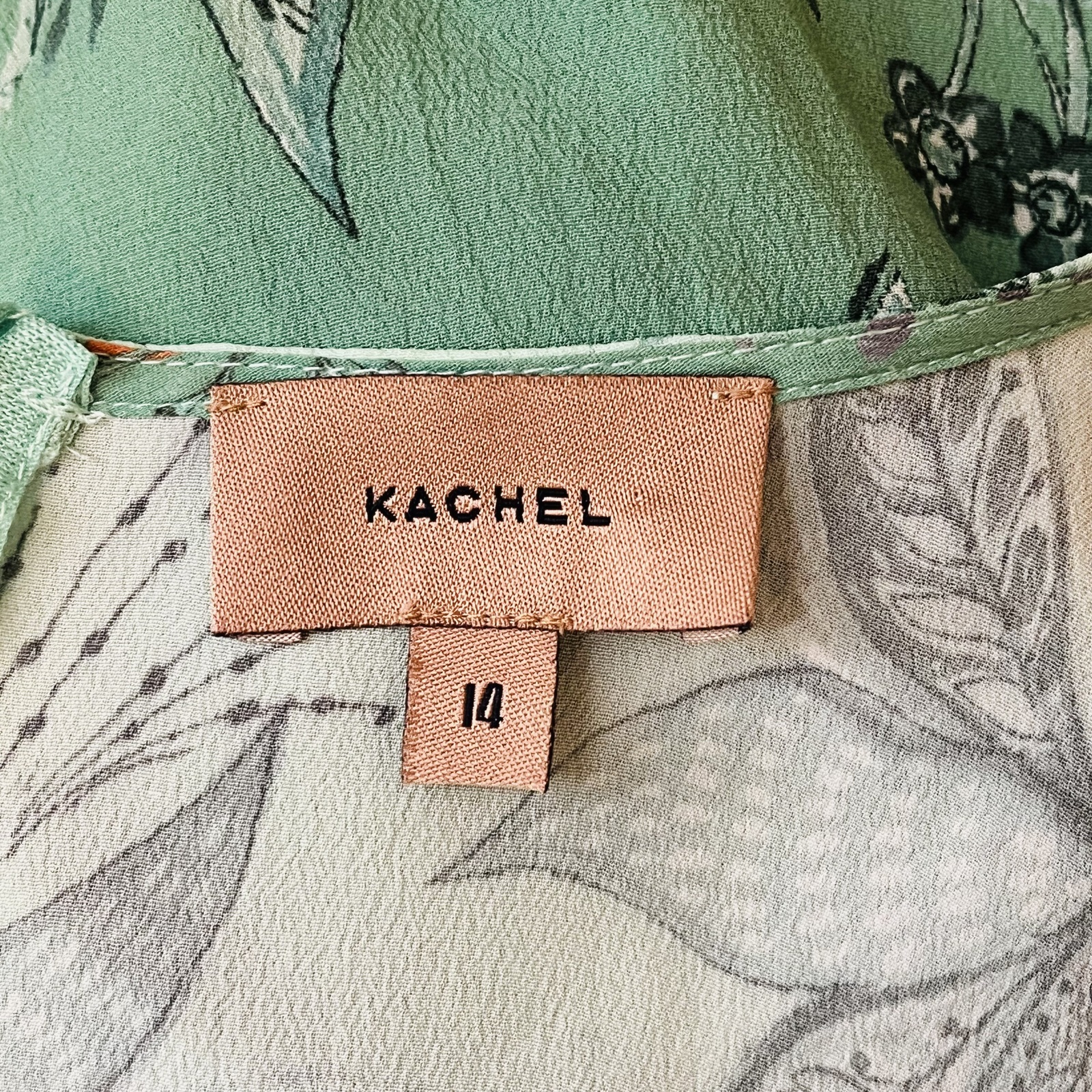 Floral Wrap Midi Dress – Teal Print, Viscose/Silk Blend, Size 14