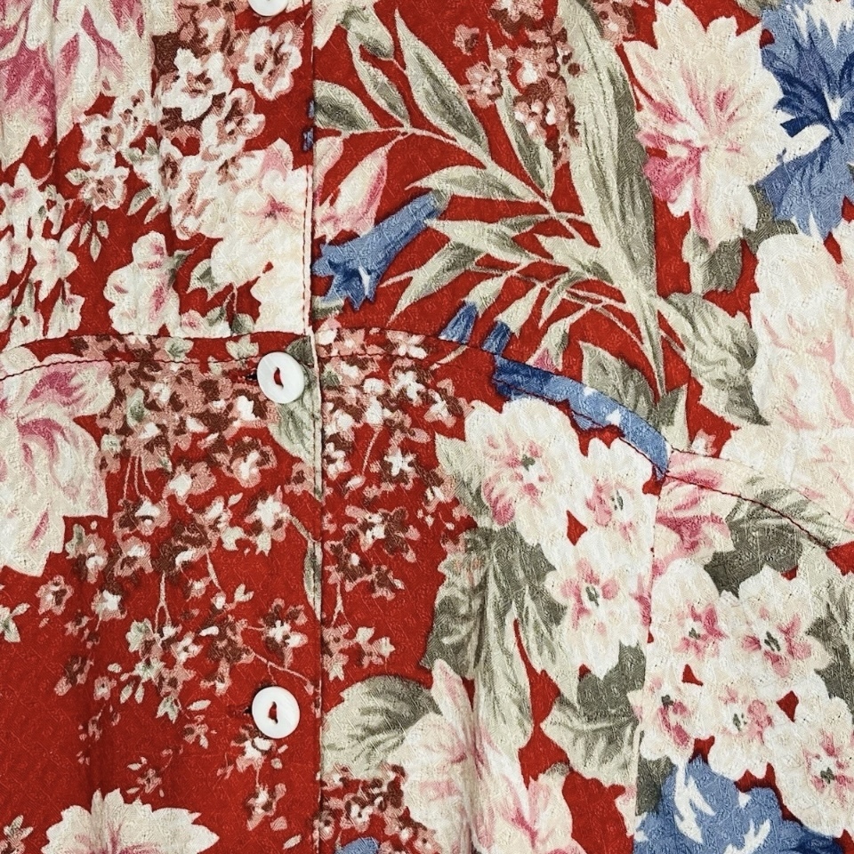 Floral Long Sleeve Mini Dress – Red Print, 100% Rayon, AU 6