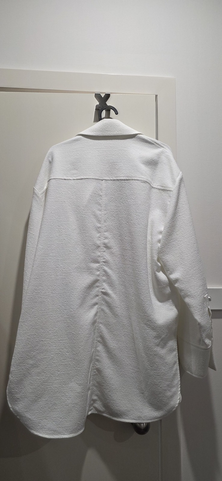 white textured blouse long sleeve 
