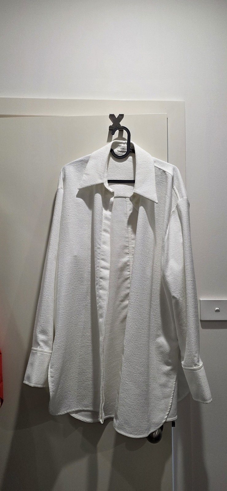 white textured blouse long sleeve 