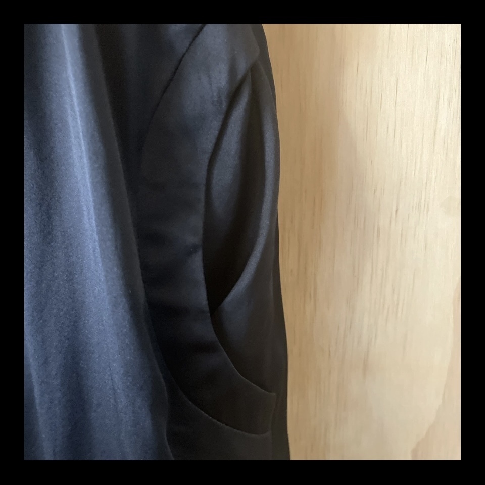 Silk Mini Dress – Black, Ruffle Front, Size 1 (AU 8)