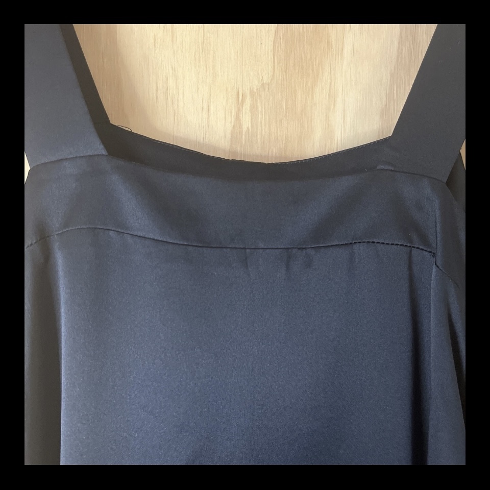 Silk Mini Dress – Black, Ruffle Front, Size 1 (AU 8)