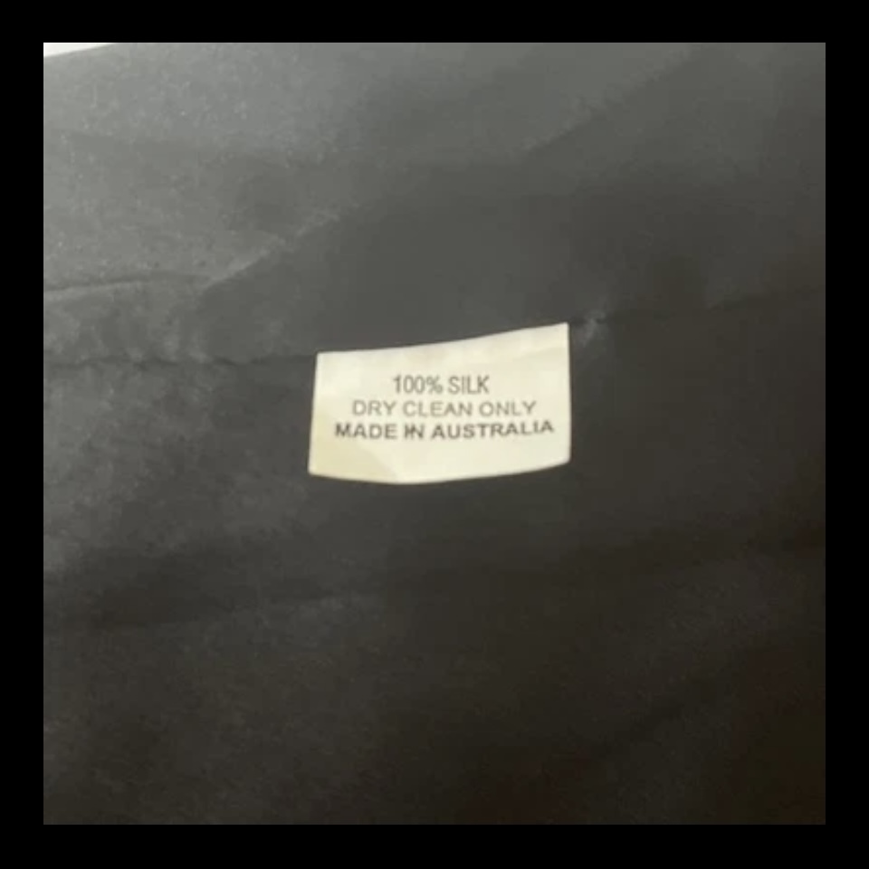 Silk Mini Dress – Black, Ruffle Front, Size 1 (AU 8)