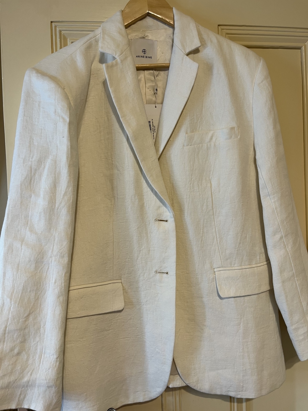 Quinn Blazer 100% Linen In Eggshell Size medium Oversized
