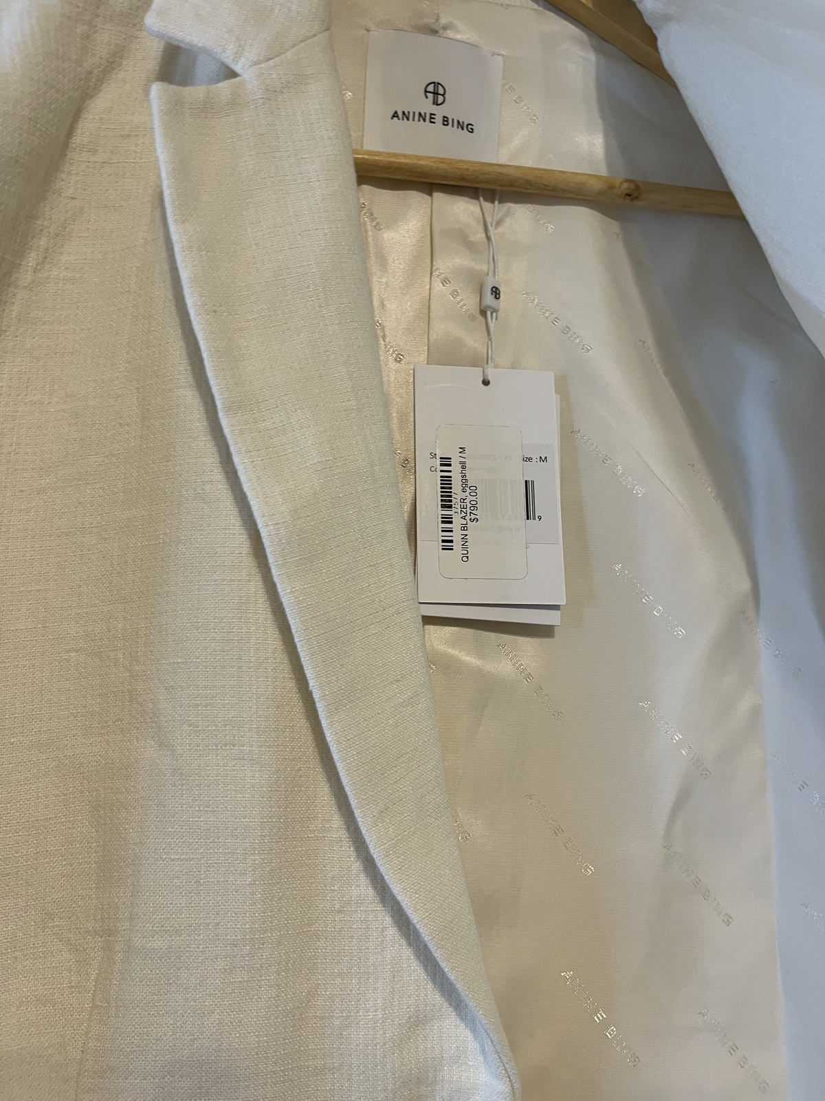 Quinn Blazer 100% Linen In Eggshell Size medium Oversized