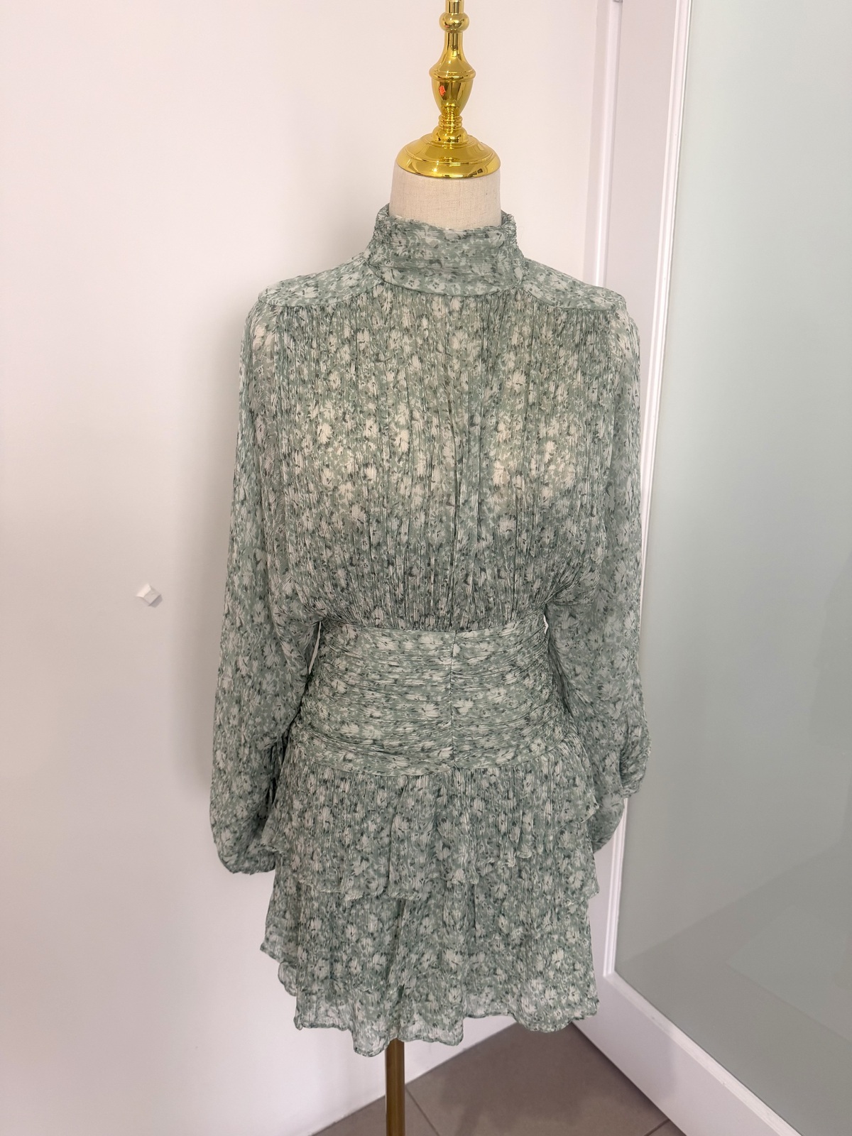 Aurore Ruched Long sleeve mini dress