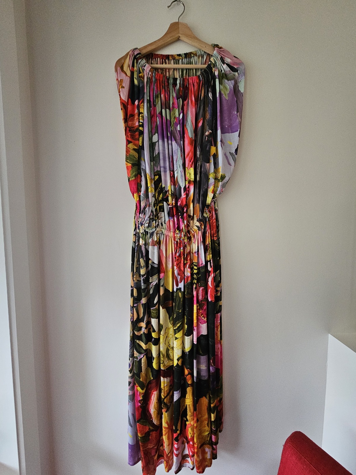 satin dress Neon Bush Print by Laura Jones Size 14 /XL