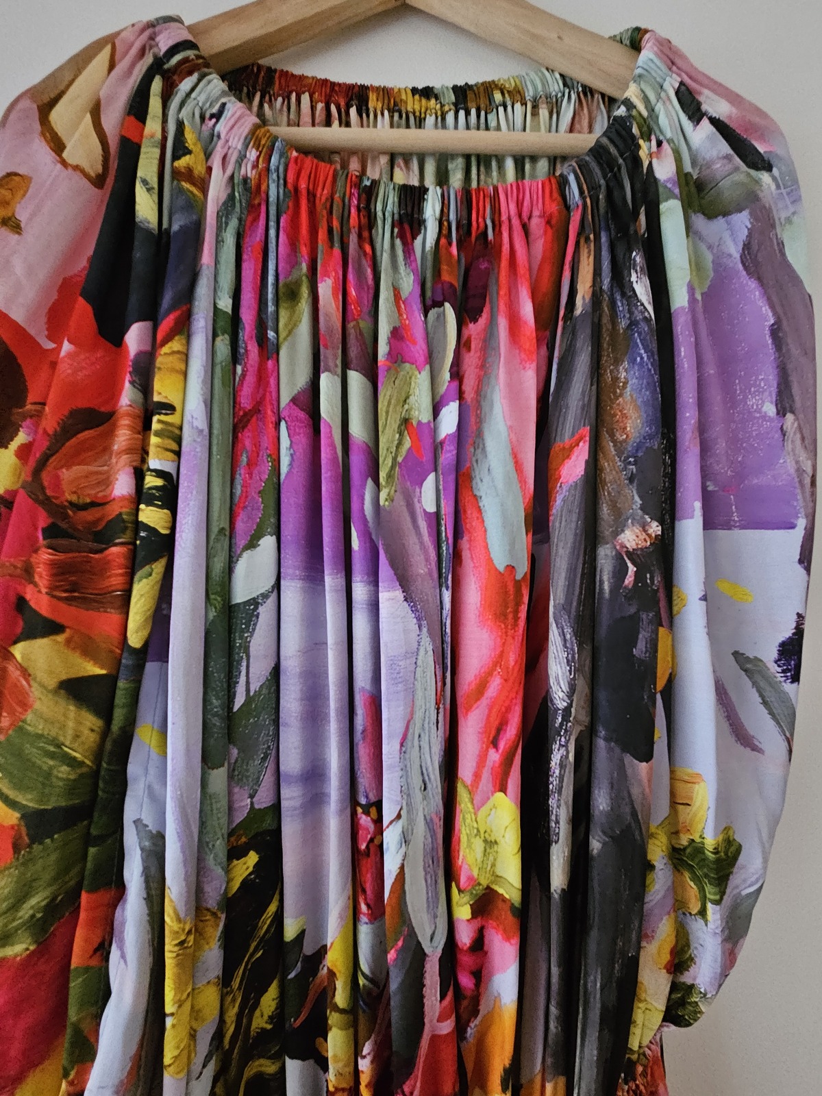 satin dress Neon Bush Print by Laura Jones Size 14 /XL